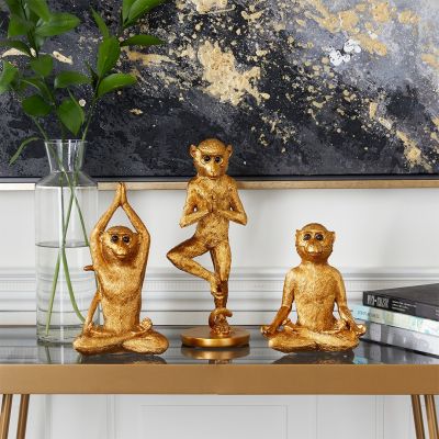 Set Esculturas Monos Yoga