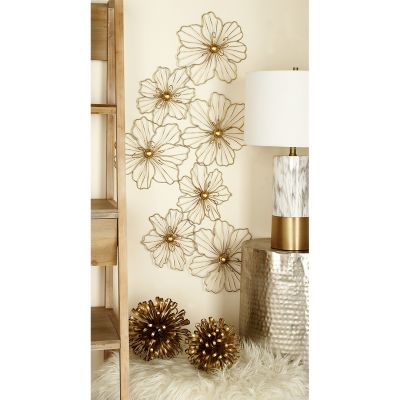 Wall Decor Floral Gold 