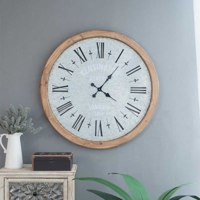 Reloj de pared decorativo de madera y metal rústico
