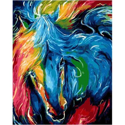 Pintar por numero diseño caballo psicodelico
