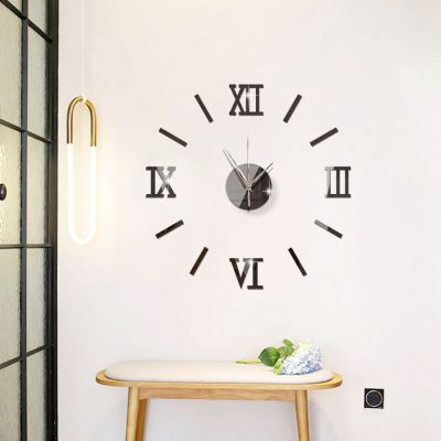 Reloj de Muro 3D Romano 120 cm Negro (L)